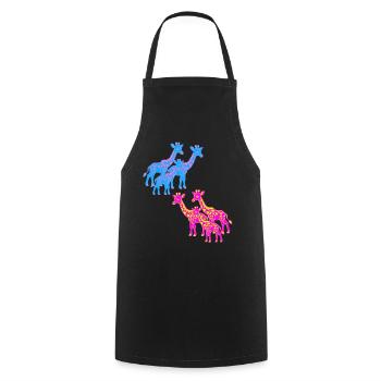 Girafe Afrique Safari Savane Années 80 Années 90 Enfant - Tablier de cuisine - noir - Devant - AI Model Male 185 dark (185cm)