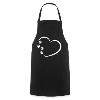 Heart with Paws Gift for Dog Lover - Cooking Apron - black - Front - AI Model Male 185 dark (185cm)