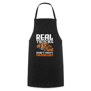 Truck Driver Fern Driver Truck Idée cadeau - Tablier de cuisine - noir - Devant - AI Model Male 185 dark (185cm)