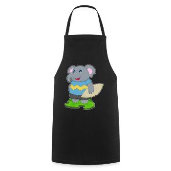 Elephant Surfing Surfboard Summer - Cooking Apron - black - Front - AI Model Male 185 dark (185cm)