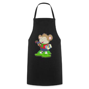 Forfait Noël Singe - Tablier de cuisine - noir - Devant - AI Model Male 185 dark (185cm)