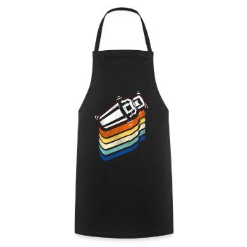 Barman Mixologue Rétro Vintage - Tablier de cuisine - noir - Devant - AI Model Male 185 dark (185cm)