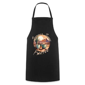 Sommer Sonne Kaffee und Kakteen - Kochschürze - Schwarz - Vorne - AI Model Male 185 dark (185cm)