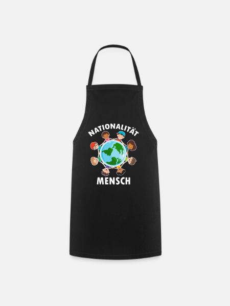 gegen Rassismus, gegen Rechts, gegen Nazis, Liebe - Kochschürze - Schwarz