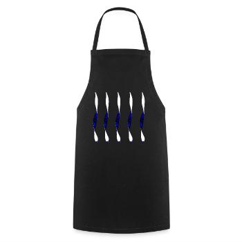Silhouettes de Flammes Bleues - Tablier de cuisine - noir - Devant - AI Model Male 185 dark (185cm)