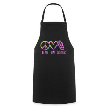 Bartender Mixologist Tie Dye Peace - Kochschürze - Schwarz - Vorne - AI Model Male 185 dark (185cm)
