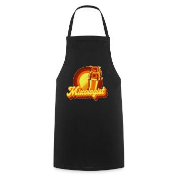 Barman Mixologue Rétro Vintage - Tablier de cuisine - noir - Devant - AI Model Male 185 dark (185cm)