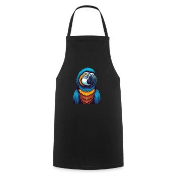 Parrot Colorful Kawaii Cartoon Character Clipart - Cooking Apron - black - Front - AI Model Male 185 dark (185cm)