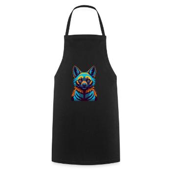 Aardwolf coloré Kawaii Dessin animé Personnage Clipart - Tablier de cuisine - noir - Devant - AI Model Male 185 dark (185cm)