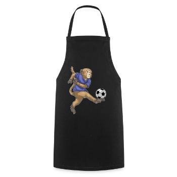 Affe Fußballspieler Fußball - Kochschürze - Schwarz - Vorne - AI Model Male 185 dark (185cm)