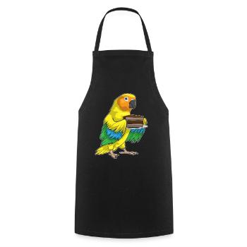 Gâteau Perroquet - Tablier de cuisine - noir - Devant - AI Model Male 185 dark (185cm)
