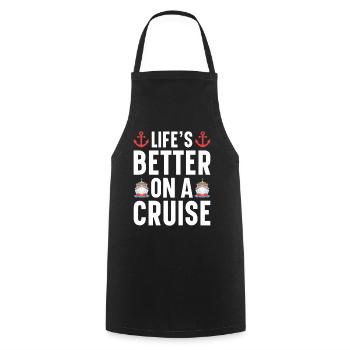Croisière Crusader Bateau de croisière Cadeau - Tablier de cuisine - noir - Devant - AI Model Male 185 dark (185cm)