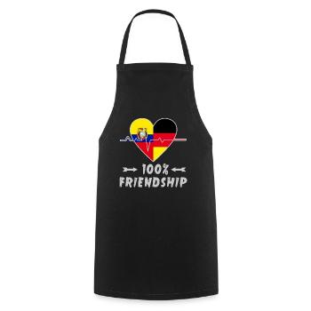 L'Equateur et l'Allemagne sont 100 % amis - Tablier de cuisine - noir - Devant - AI Model Male 185 dark (185cm)