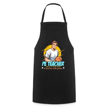 P.E Instructor P.E Teacher Noun A Personal Trainer - Cooking Apron - black - Front - AI Model Male 185 dark (185cm)