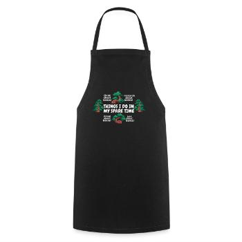 Things I Do In My Spare Time Bonsai Pots Penjing - Cooking Apron - black - Front - AI Model Male 185 dark (185cm)