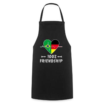 100 % amitié entre le Brésil et l'Allemagne - Tablier de cuisine - noir - Devant - AI Model Male 185 dark (185cm)