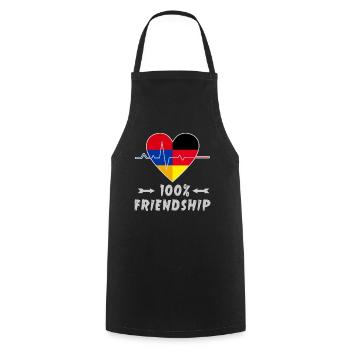 L'Arménie et l'Allemagne : amitié à 100 % - Tablier de cuisine - noir - Devant - AI Model Male 185 dark (185cm)