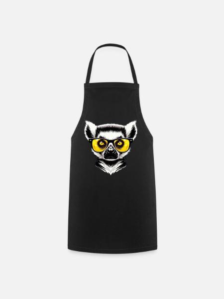 Lémurien avec lunettes de soleil - Tablier de cuisine - noir