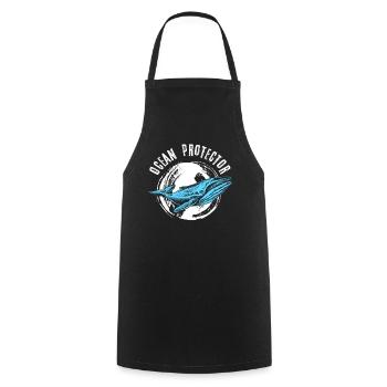Environmental Protection, Nature Conservation, Ocean Protector, Planet - Cooking Apron - black - Front - AI Model Male 185 dark (185cm)