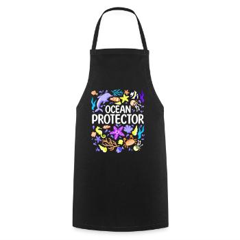 Environmental Protection, Nature Conservation, Ocean Protector, Planet - Cooking Apron - black - Front - AI Model Male 185 dark (185cm)