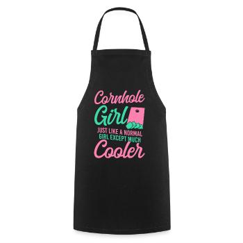 Joueur de sac de haricots de l’équipe Cornhole - Tablier de cuisine - noir - Devant - AI Model Male 185 dark (185cm)