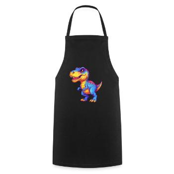 dinosaure coloré kawaii personnage de dessin animé clipart - Tablier de cuisine - noir - Devant - AI Model Male 185 dark (185cm)