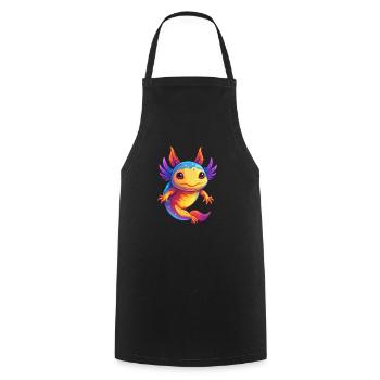axolotl coloré Kawaii Dessin animé Personnage Clipart - Tablier de cuisine - noir - Devant - AI Model Male 185 dark (185cm)
