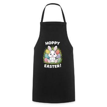 Frohe Ostern Hase Osterei Hoppy Easter - Kochschürze - Schwarz - Vorne - AI Model Male 185 dark (185cm)