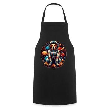 Space Pup Adventure: Astronaut Dog in der Galaxis - Kochschürze - Schwarz - Vorne - AI Model Male 185 dark (185cm)