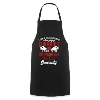 Joueur de sac de haricots de l’équipe Cornhole - Tablier de cuisine - noir - Devant - AI Model Male 185 dark (185cm)