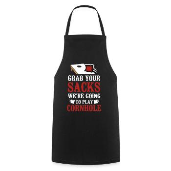 Cornhole Team Bean Bag Player - Kochschürze - Schwarz - Vorne - AI Model Male 185 dark (185cm)