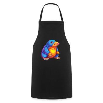 Mole Colorful Kawaii Cartoon Character Clipart - Cooking Apron - black - Front - AI Model Male 185 dark (185cm)