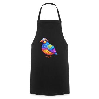 perdrix coloré Kawaii dessin animé personnage animal - Tablier de cuisine - noir - Devant - AI Model Male 185 dark (185cm)