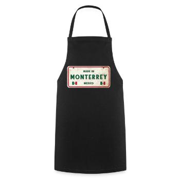 Monterrey Mexiko Vintage Schild Design - Kochschürze - Schwarz - Vorne - AI Model Male 185 dark (185cm)