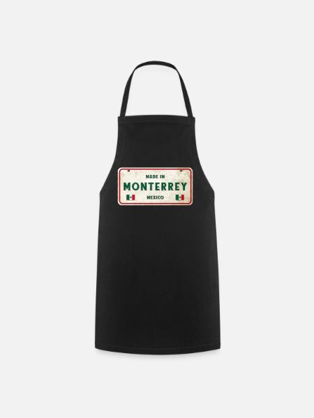 Design d'enseigne vintage Monterrey Mexico - Tablier de cuisine - noir