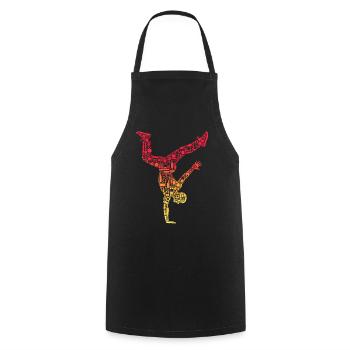 Breakdance, Breakdancer, Breakdancing, Hip Hop - Tablier de cuisine - noir - Devant - AI Model Male 185 dark (185cm)