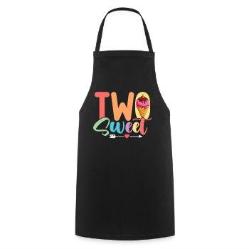 Deux glaces sucrées anniversaire deux ans congelé - Tablier de cuisine - noir - Devant - AI Model Male 185 dark (185cm)