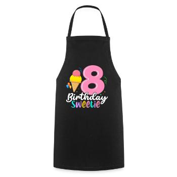 Funny Ice Cream 8e anniversaire Dessert glacé Huit - Tablier de cuisine - noir - Devant - AI Model Male 185 dark (185cm)