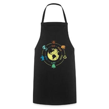 Environmental Protection, Nature Conservation, Ocean Protector, Planet - Cooking Apron - black - Front - AI Model Male 185 dark (185cm)