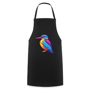 Eisvogel Bunte Kawaii Cartoon Figur Vogel - Kochschürze - Schwarz - Vorne - AI Model Male 185 dark (185cm)