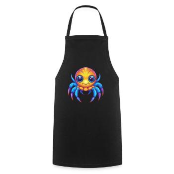Sea Spider Colorful Kawaii Cartoon Sea Animal - Cooking Apron - black - Front - AI Model Male 185 dark (185cm)