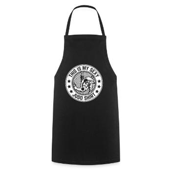Voici mon t-shirt de Judo sexy Judo Sexy Judo Martial - Tablier de cuisine - noir - Devant - AI Model Male 185 dark (185cm)