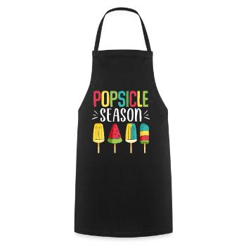 Popsicle Saison Glace Sucette Drôle Sucré Congelé - Tablier de cuisine - noir - Devant - AI Model Male 185 dark (185cm)