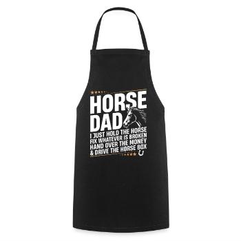 Cheval Papa Drôle Cavalier Cavalier Papa équestre - Tablier de cuisine - noir - Devant - AI Model Male 185 dark (185cm)