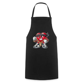 Böses Herz Gangster Design - Kochschürze - Schwarz - Vorne - AI Model Male 185 dark (185cm)