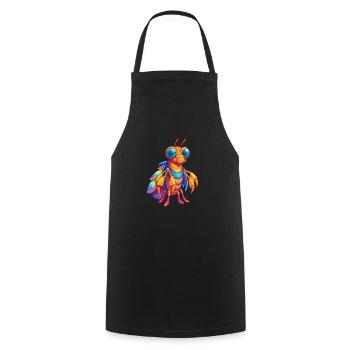 Peacock Mantis Shrimp Colorful Kawaii Cartoon - Cooking Apron - black - Front - AI Model Male 185 dark (185cm)