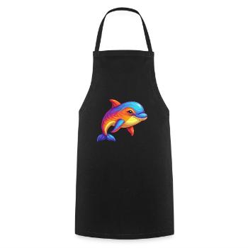 baleine à bec coloré Kawaii dessin animé Clipart - Tablier de cuisine - noir - Devant - AI Model Male 185 dark (185cm)