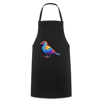 Red Winged Blackbird Colorful Kawaii Cartoon - Cooking Apron - black - Front - AI Model Male 185 dark (185cm)