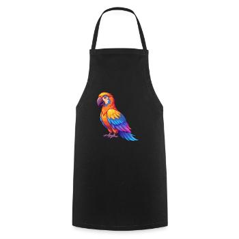 Parrot Colorful Kawaii Cartoon Character Bird - Cooking Apron - black - Front - AI Model Male 185 dark (185cm)