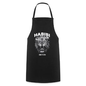 Habibi Lion - Motivation pour la salle de sport - Tablier de cuisine - noir - Devant - AI Model Male 185 dark (185cm)